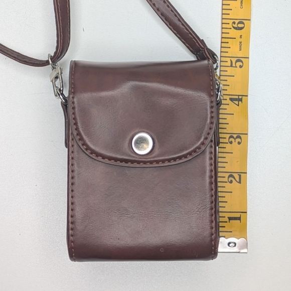 Vintage Brown Camera Bag Small Crossbody Belt Structured - Picture 3 of 7